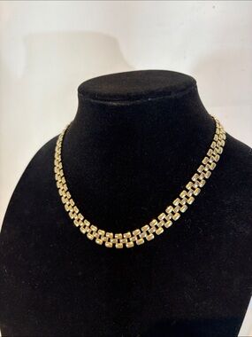 Vintage Gold Tone Necklace & Bracelet Set | Rolex Style Link Chain
